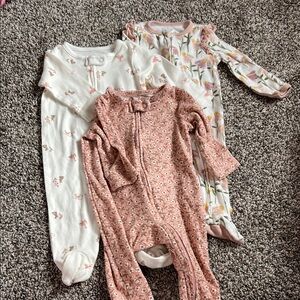 Bundle of 13 size 3-6 month Girl Pajamas and sleep sacks